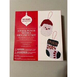 Merry Moments brand "2 Pack  Ornament Kit" featuring Santa and stocking designs